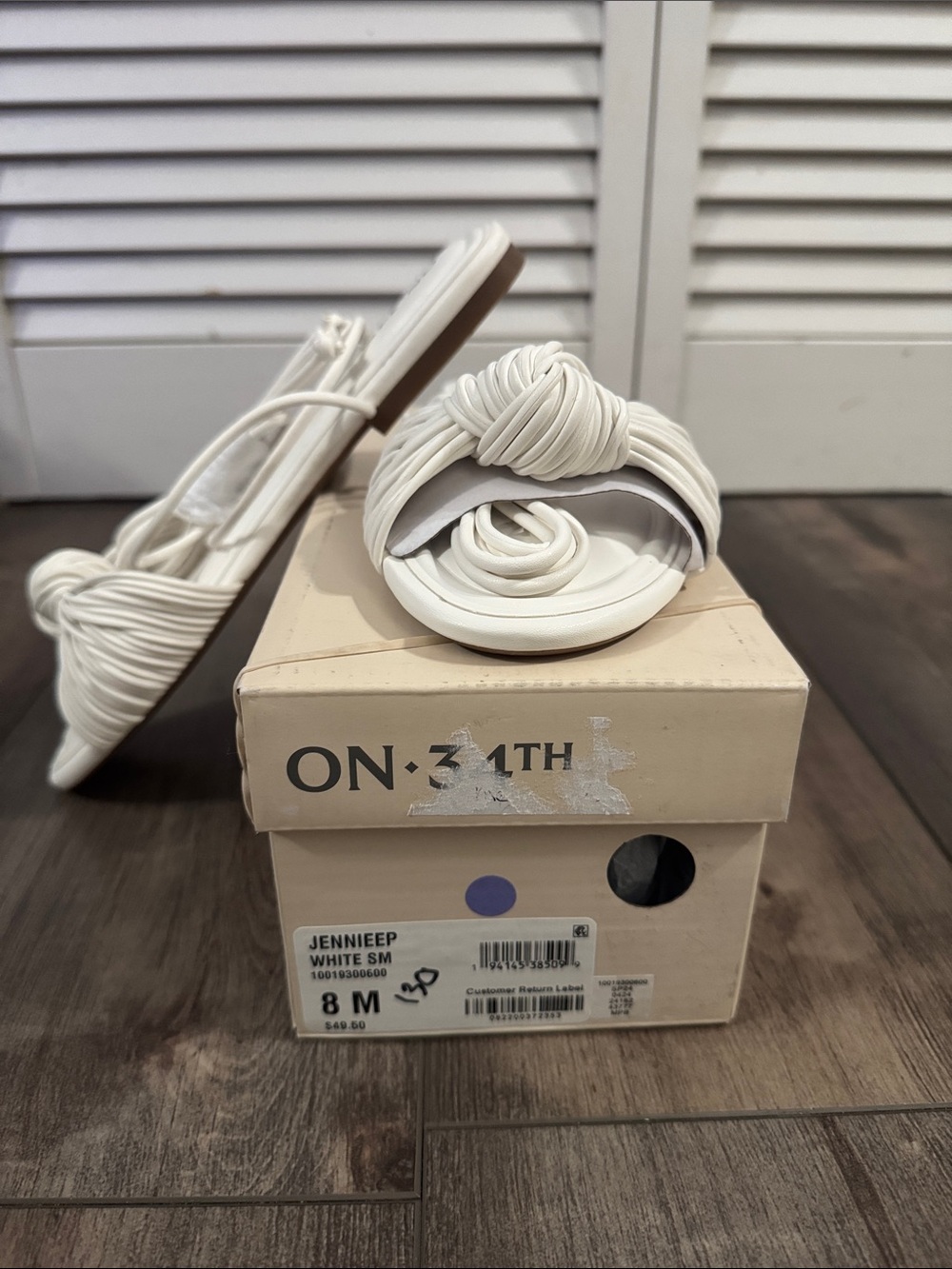 White Knot Slide Sandals